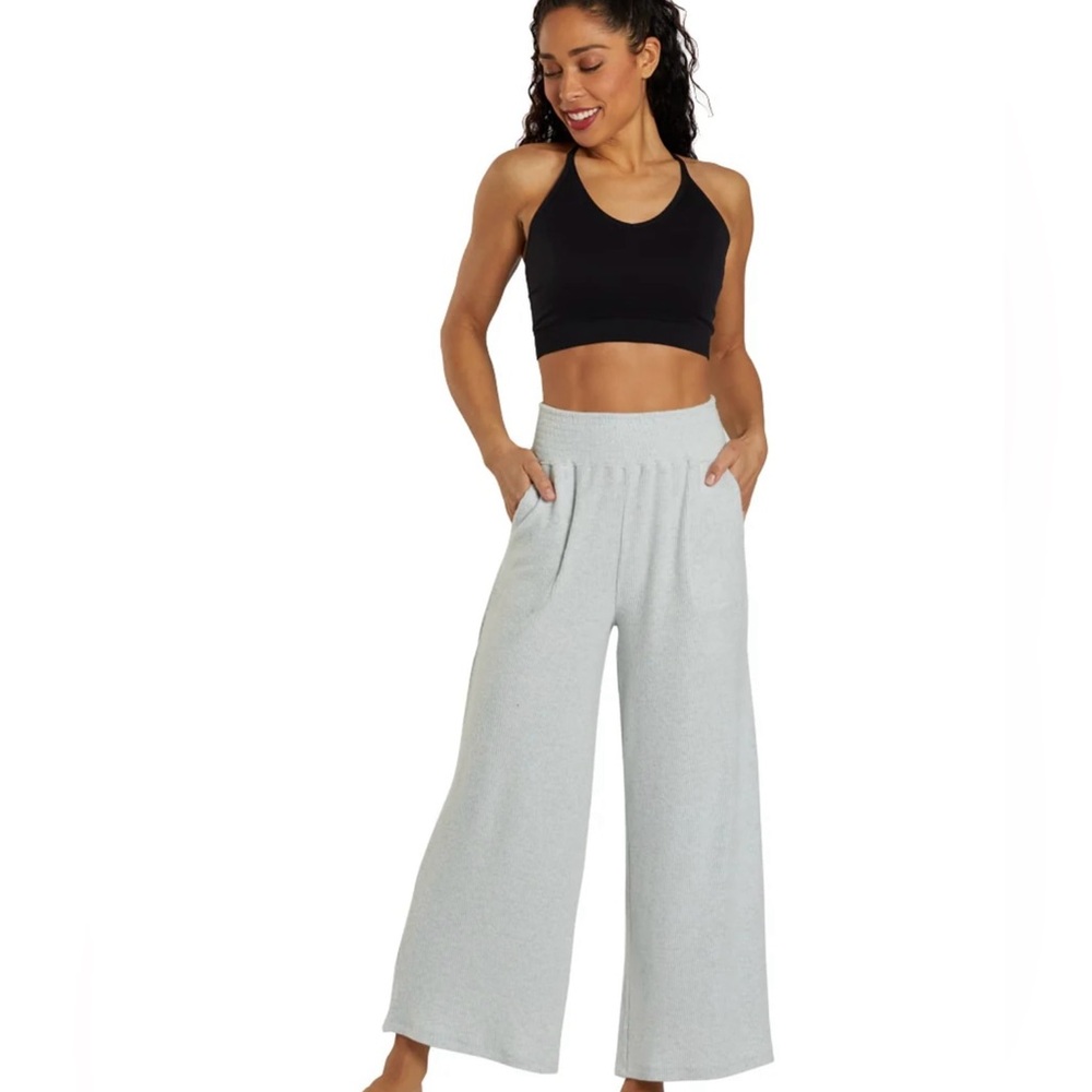 NWT Spiritual Gangster Ballet Rib Wide Leg Pant in Gray/ Sz XL/ Retail $78